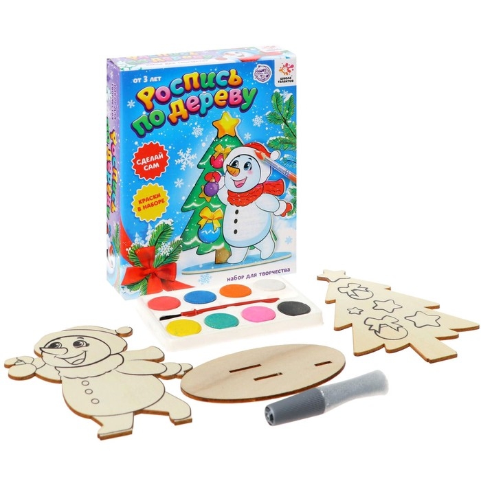 Набор для творчества &laquo;Роспись по дереву. Снеговик с ёлочкой&raquo;