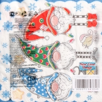 Новый год. Салфетки бумажные New Line Design «Новогодние гномы», 33х33 см, 3 слоя Новый год. Салфетки бумажные New Line Design «Новогодние гномы», 33х33 см, 3 слоя