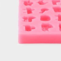 Молд &laquo;Машинки&raquo;, силикон, 14,5&times;8,8&times;1,8 см, цвет розовый