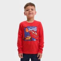 Футболка с длинным рукавом "Тачки", Disney, рост 122-128, красный