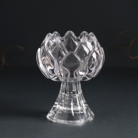 Подсвечник стекло на 1 свечу d=3,5 см "Водная лилия" прозрачный 8х8х11 см Подсвечник стекло на 1 свечу d=3,5 см "Водная лилия" прозрачный 8х8х11 см