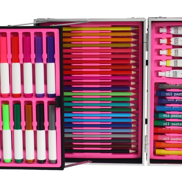 Набор для рисования, в чемоданчике, розовый Набор для рисования, в чемоданчике, розовый