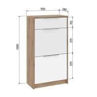 Обувница Нордик 1, Дуб сонома/Белый Обувница Нордик 1, Дуб сонома/Белый