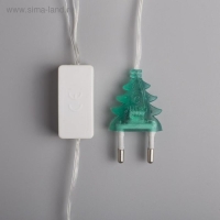 Гирлянда &laquo;Нить&raquo; 5 м с насадками &laquo;Сосульки граненые&raquo;, IP20, прозрачная нить, 20 LED, свечение мульти (RG/RB), мигание, 220 В