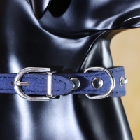 Ошейник "Бархат и стразы", 31 х 1,3/2 см, ОШ 22-28 см, синий Ошейник "Бархат и стразы", 31 х 1,3/2 см, ОШ 22-28 см, синий