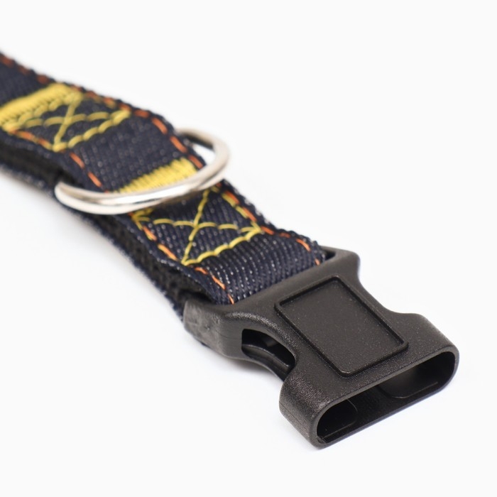 Ошейник Ошейник "Джинс", чёрный подклад, ширина 2 см