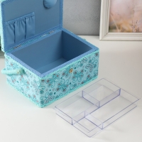 Шкатулка для рукоделия "Бабочки и цветочки на голубом" 19х26х14,5 см Шкатулка для рукоделия "Бабочки и цветочки на голубом" 19х26х14,5 см