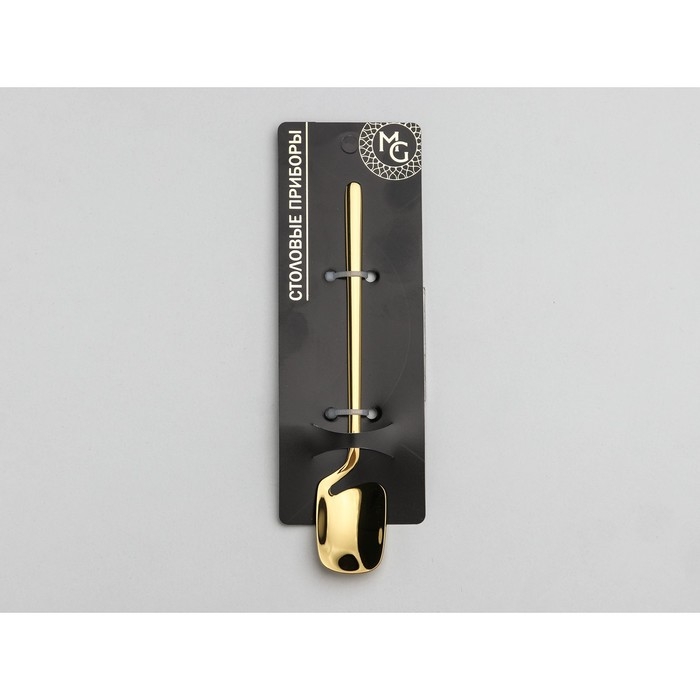 Ложка чайная из нержавеющей стали Magistro Wave, длина 13,8 см, цвет золотой Ложка чайная из нержавеющей стали Magistro Wave, длина 13,8 см, цвет золотой