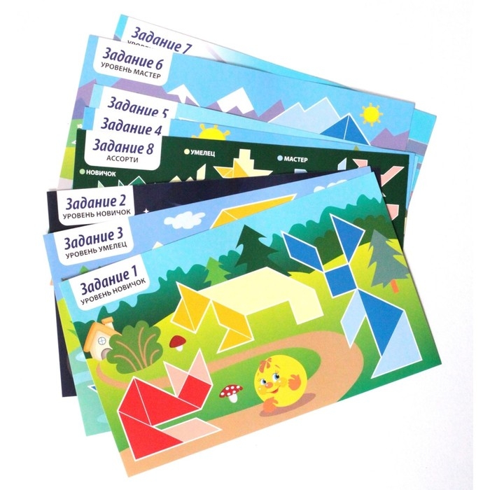 Игра настольная &laquo;Танграм магнитный с заданиями&raquo;