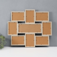 Фоторамка пластик на 8 фото 10х15 см "Меловая доска" серая 47х55х2 см