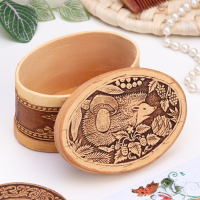 Шкатулка «Ёжик - чудак», овал, 12×8,5×6,5 см, береста Шкатулка «Ёжик - чудак», овал, 12×8,5×6,5 см, береста