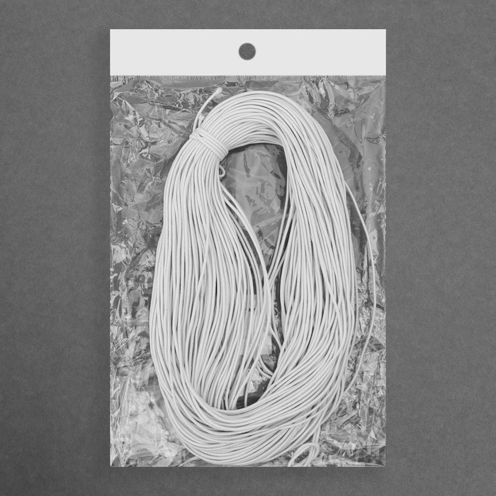 Резинка шляпная, 1,5 мм, 50 &plusmn; 1 м, цвет белый