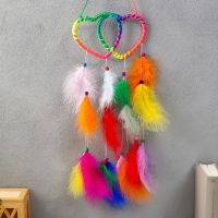 Ловец снов "Сплетённые сердца" яркие перья 55 см Ловец снов "Сплетённые сердца" яркие перья 55 см