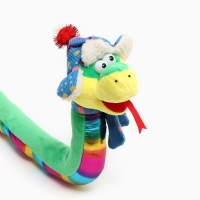 Мягкая игрушка «Змея», с разноцветым животиком, в новогоднем колпаке, 95 см Мягкая игрушка «Змея», с разноцветым животиком, в новогоднем колпаке, 95 см