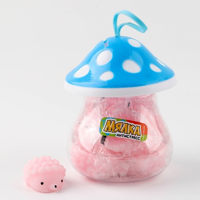 Антистресс сквиш мялка &laquo;Ёжики. Грибочки&raquo;, в банке