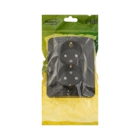 Розетка двухместная со шторкой Luazon Lighting "Орион", 16 А, скрытая, с з/к, черная Розетка двухместная со шторкой Luazon Lighting "Орион", 16 А, скрытая, с з/к, черная