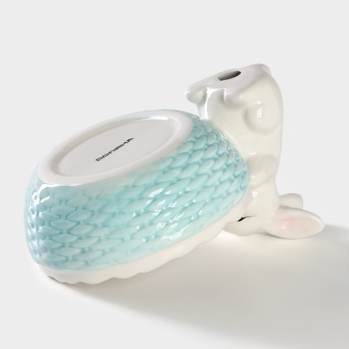 Конфетница Доляна «Зайка», 250 мл, цвет голубой Конфетница Доляна «Зайка», 250 мл, цвет голубой