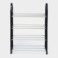 Обувница Доляна, 4 яруса, 42&times;19&times;58 см, цвет чёрный