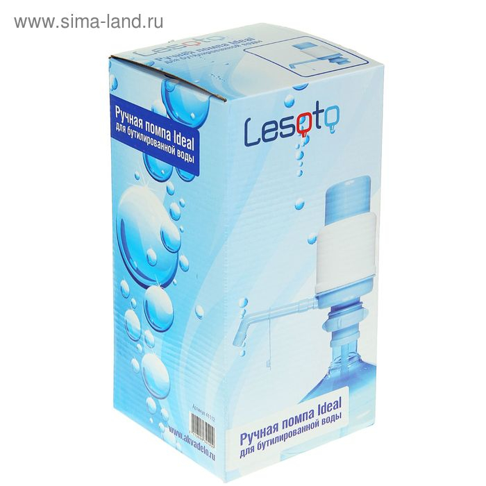 Помпа для воды LESOTO Ideal, механическая, под бутыль от 11 до 19 л, голубая Помпа для воды LESOTO Ideal, механическая, под бутыль от 11 до 19 л, голубая