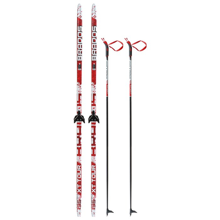 Комплект лыжный: пластиковые лыжи 195 см с насечкой, стеклопластиковые палки 155 см, крепления NN75 мм, цвета МИКС Комплект лыжный: пластиковые лыжи 195 см с насечкой, стеклопластиковые палки 155 см, крепления NN75 мм, цвета МИКС