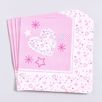 Салфетки бумажные &laquo;Волшебные сердечки&raquo;, 33х33 см, набор 20 шт