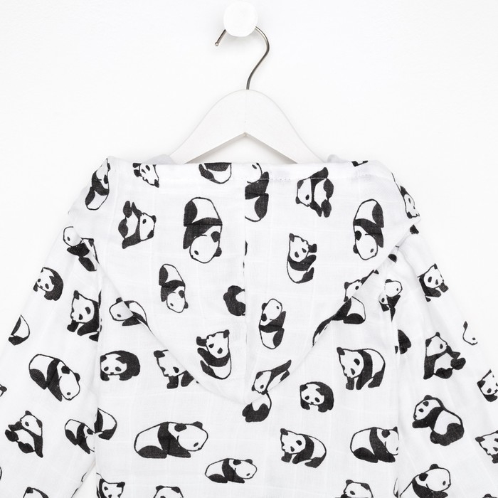 Халат детский муслиновый LoveLife &laquo;Панды&raquo; (2 года, рост 92-98 см) 100% хлопок, 235 гр/м2