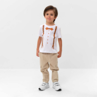 Футболка детская KAFTAN "Подтяжки", белый, рост 86-92 (28) Футболка детская KAFTAN "Подтяжки", белый, рост 86-92 (28)