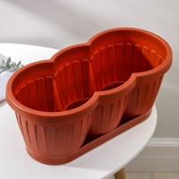 Ящик для цветов с поддоном &laquo;Гусеница&raquo;, цвет МИКС