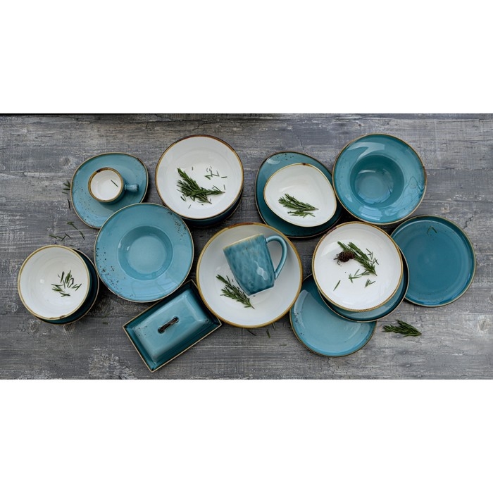 Кружка фарфоровая Magistro «Церера», 400 мл, цвет голубой Кружка фарфоровая Magistro «Церера», 400 мл, цвет голубой