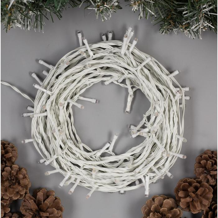 Гирлянда &laquo;Нить&raquo; 10 м, IP44, УМС, белая нить, 100 LED, свечение мульти, 8 режимов, 24 В