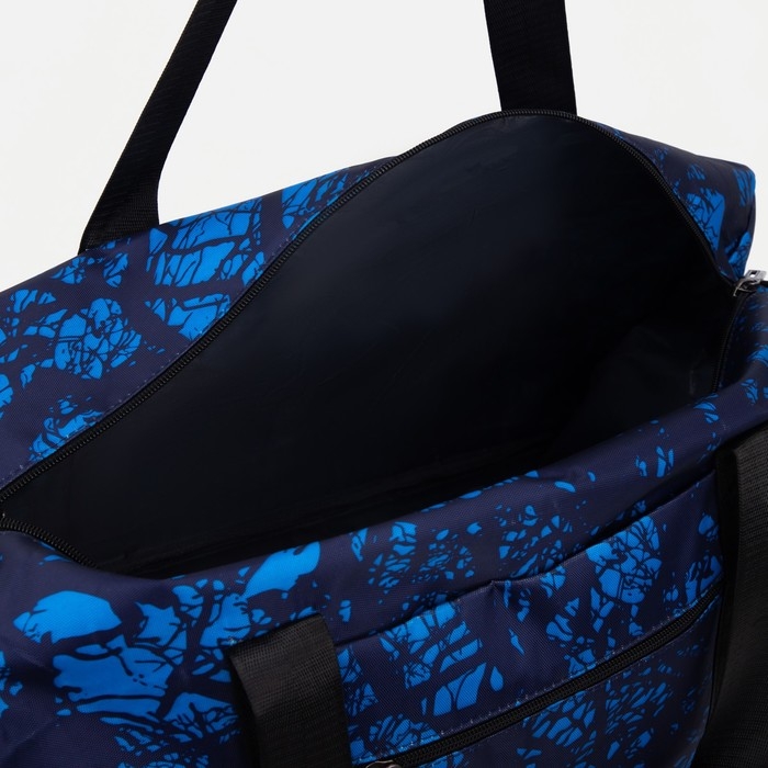 Сумка спортивная на молнии, наружный карман, средний размер, цвет синий Сумка спортивная на молнии, наружный карман, средний размер, цвет синий