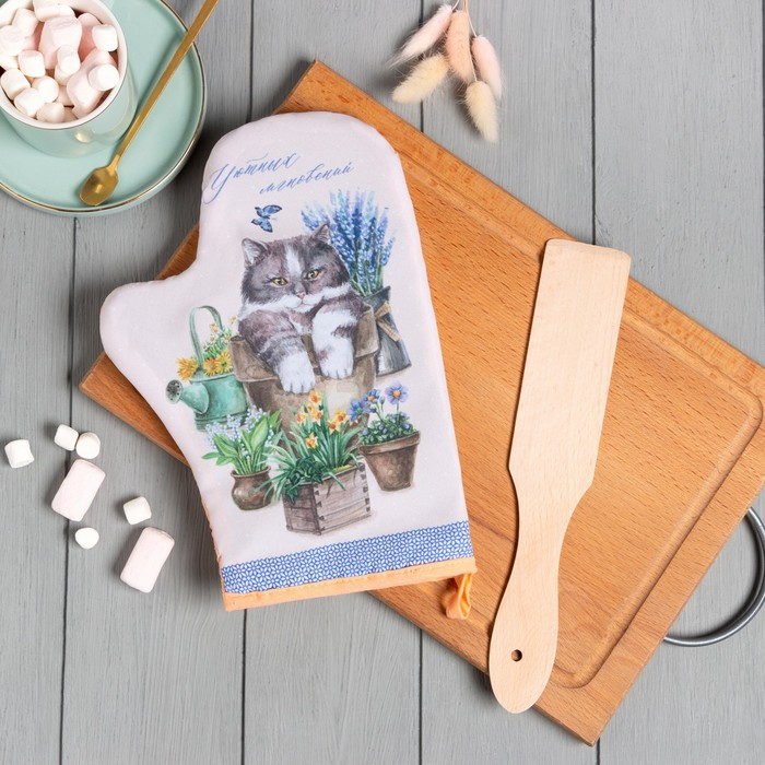 Кухонный набор &laquo;Любимой бабушке&raquo; , варежка-прихватка 20х28см, лопатка деревян.