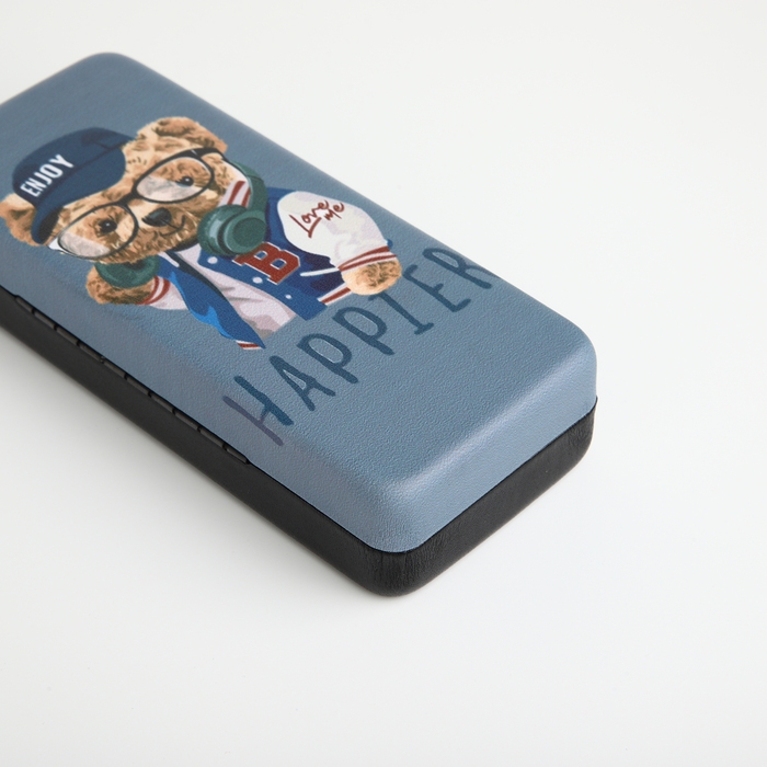 Футляр для очков на хлопушке, длина 16 см, цвет серый Футляр для очков на хлопушке, длина 16 см, цвет серый