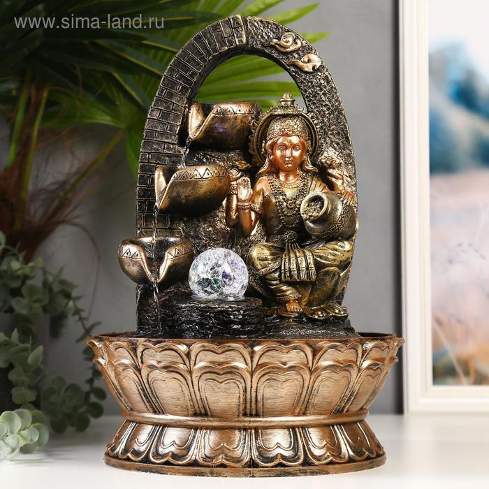 Фонтан настольный от сети, подсветка Фонтан настольный от сети, подсветка "Лакшми в арке с водопадом" 40х27х27 см