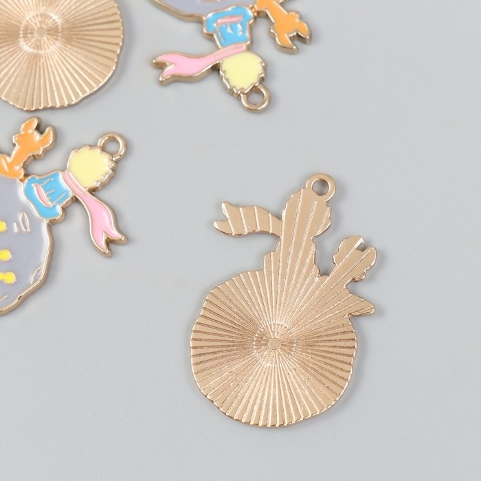 Декор для творчества металл, эмаль Декор для творчества металл, эмаль "Мальчик и лис" 2,5х3,7 см