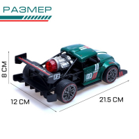 Машина радиоуправляемая &laquo;Хот-род&raquo;, эффект дыма, свет и звук, работает от аккумулятора, цвет зелёный