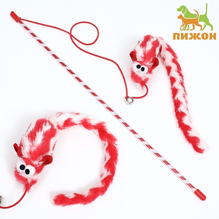 Дразнилка-удочка Дразнилка-удочка "Мышь с длинным хвостом", красная