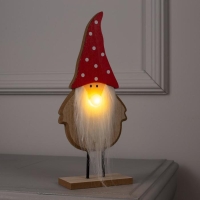 Светодиодная фигура &laquo;Дед Мороз&raquo; 9 &times; 25 &times; 6 см, дерево, батарейки CR2032 (в комплекте), свечение тёплое белое