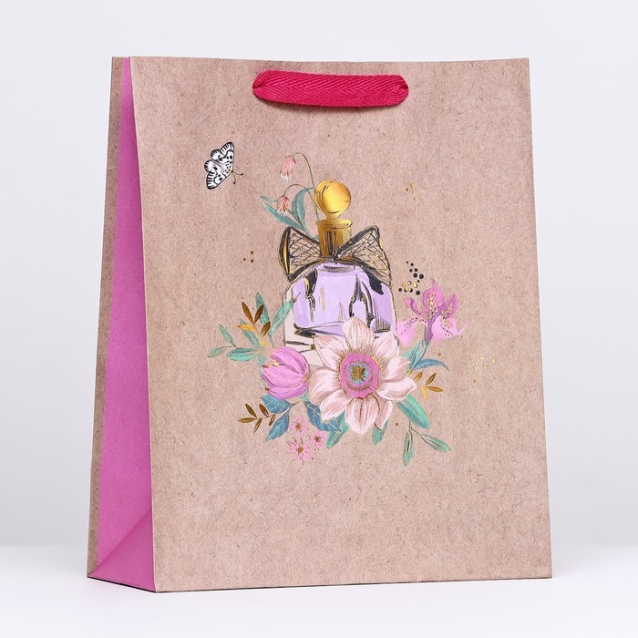 Пакет крафт Пакет крафт "Цветочная композиция" 26 х 32 х 12 см