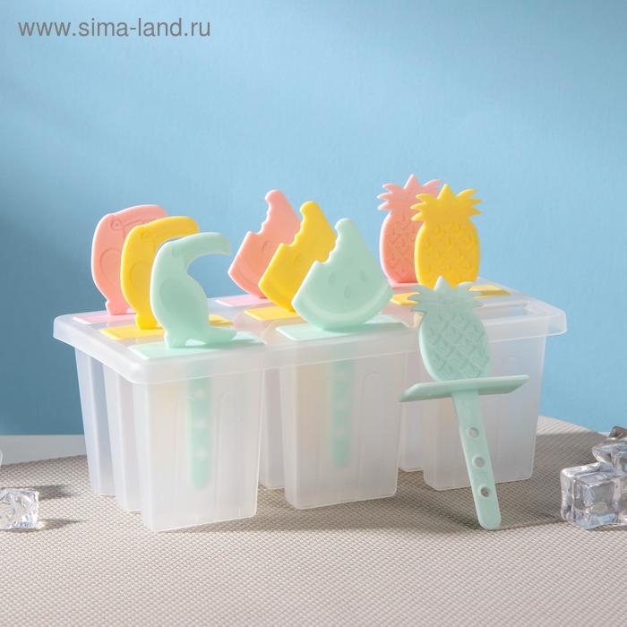 Форма для мороженого &laquo;Фрукты&raquo;, 17,5&times;9&times;11 см, 9 ячеек, цвет прозрачный