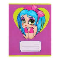 Комплект тетрадей из 10 штук, 12 листов в линию Calligrata "Модница", обложка мелованная бумага, ВД-лак, блок офсет, 5 видов по 2 штуки