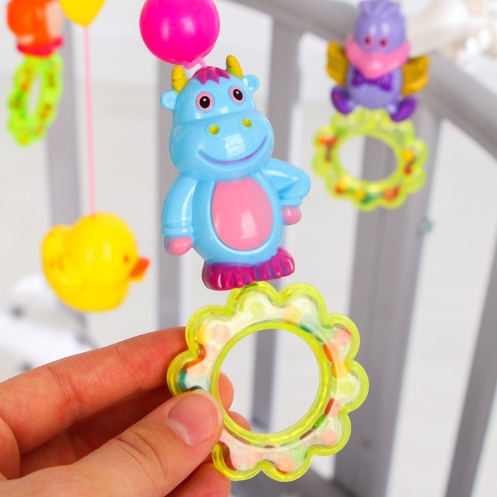 Мобиль музыкальный на кроватку &laquo;Домик. Зверятки погремушки №7&raquo;, заводной, Крошка Я