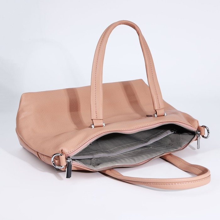 Сумка-тоут на молнии, 2 наружных кармана, цвет розовый Сумка-тоут на молнии, 2 наружных кармана, цвет розовый