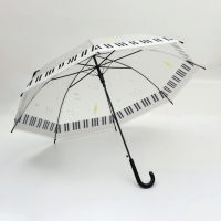 Зонт - трость полуавтоматический «Ноты», 8 спиц, R = 46/54 см, D = 108 см, рисунок МИКС Зонт - трость полуавтоматический «Ноты», 8 спиц, R = 46/54 см, D = 108 см, рисунок МИКС