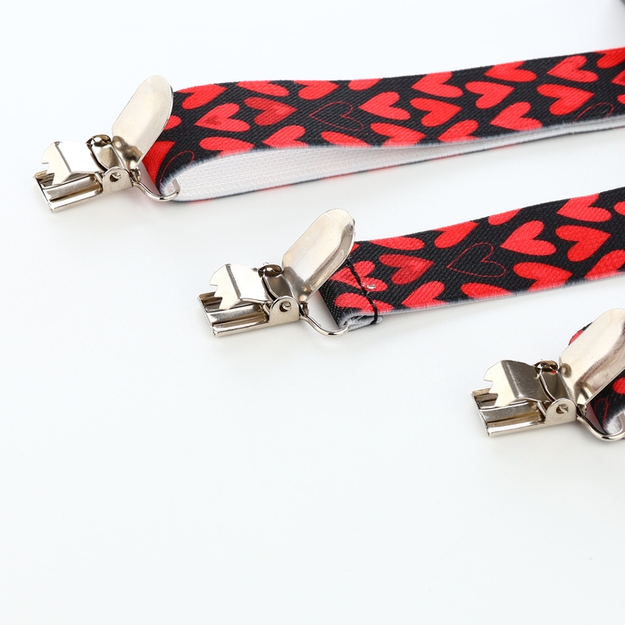 Подтяжки детские «Выбражулька», ширина 2,5 см, цвет чёрный/красный Подтяжки детские «Выбражулька», ширина 2,5 см, цвет чёрный/красный