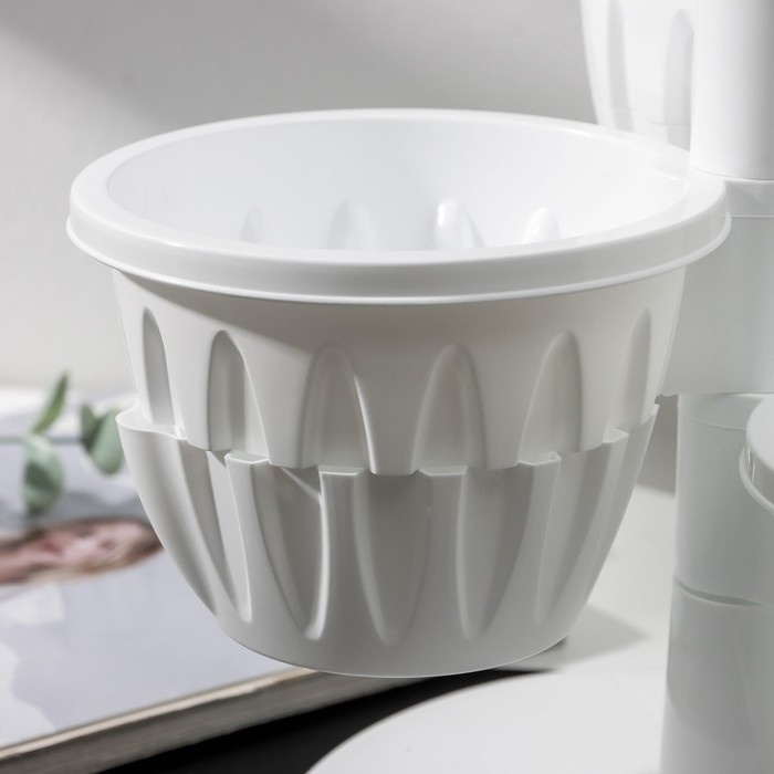 Кашпо многоярусное &laquo;Каскад&raquo;, 3 шт, 700 мл, цвет белый