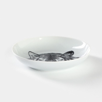 Тарелка фарфоровая глубокая &laquo;Тигр&raquo;, 700 мл, d=20,5 см, белая