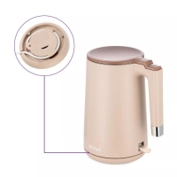 Чайник электрический Kitfort КТ-6662-1, пластик, колба металл, 1.5 л, 2200 Вт, бежевый Чайник электрический Kitfort КТ-6662-1, пластик, колба металл, 1.5 л, 2200 Вт, бежевый