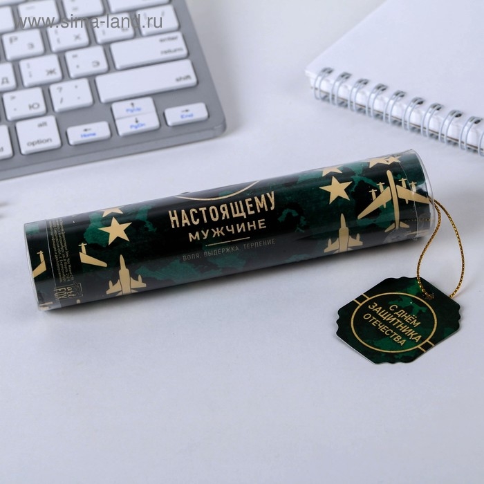 Ручка шариковая синяя паста в тубусе Ручка шариковая синяя паста в тубусе "С Днём Защитника Отечества", пластик