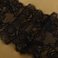 Кружево реснички, 210 мм &times; 3 &plusmn; 0,5 м, цвет чёрный